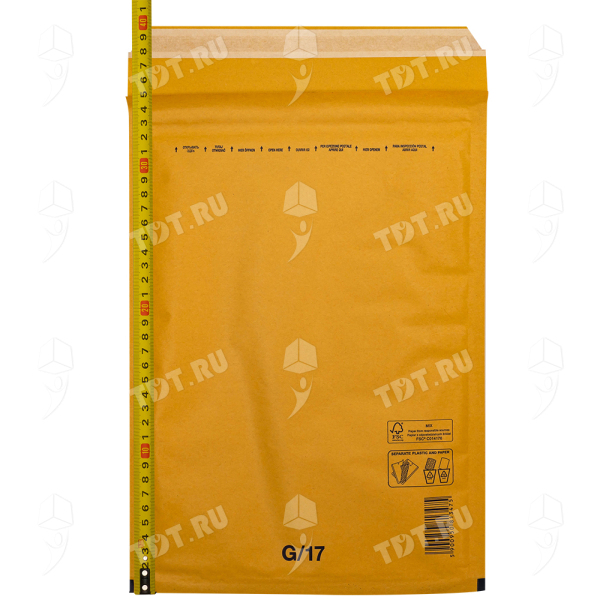 Бурый крафт пакет с прослойкой, 25*34 см, G-17-G (G/4)