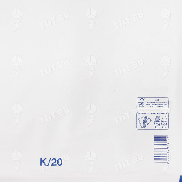 Белый крафт пакет с прослойкой, 37*48 см, K-20 (K/7)