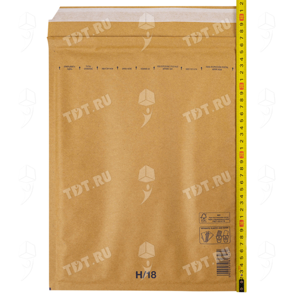 Бурый крафт пакет с прослойкой, 29*37 см, H-18-G (H/5)
