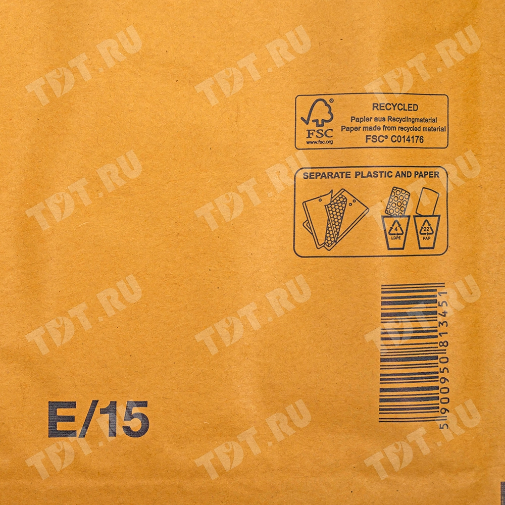 Бурый крафт пакет с прослойкой, 24*27 см, E-15-G (E/2)