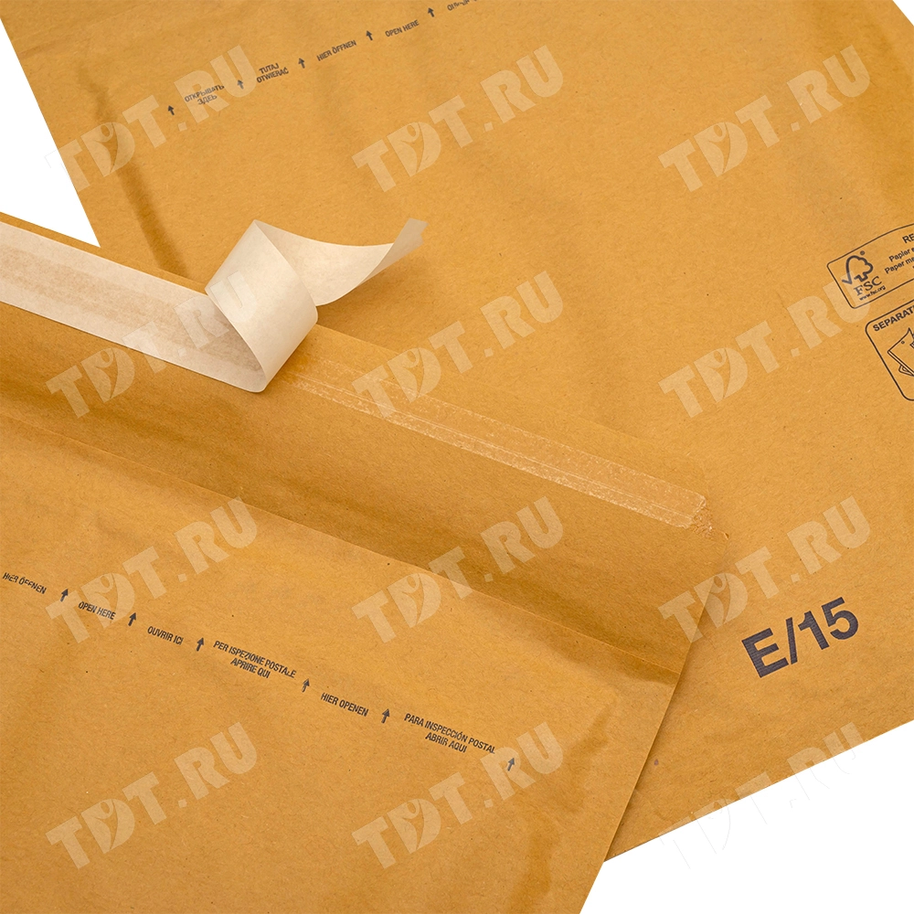 Бурый крафт пакет с прослойкой, 24*27 см, E-15-G (E/2)