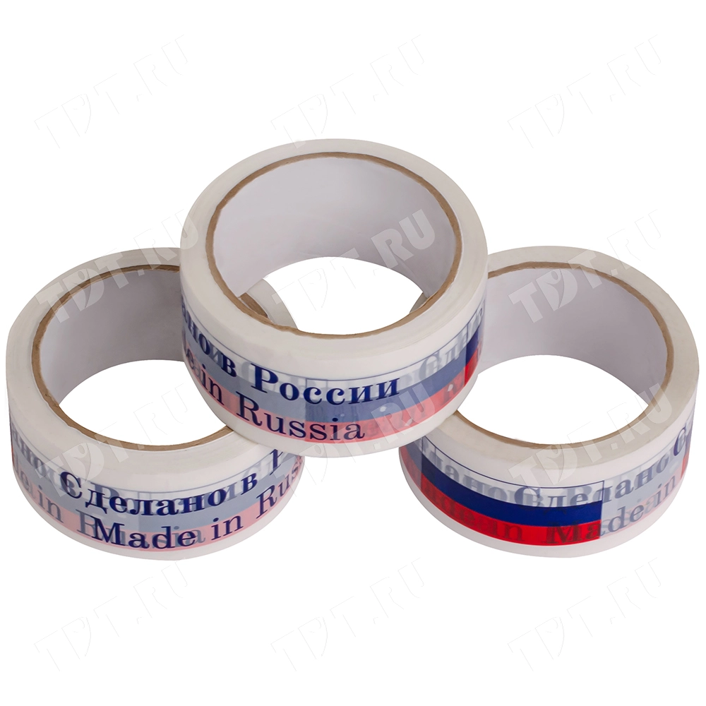 Клейкая лента с печатью «Сделано в России», 48мм*51м*45мкм