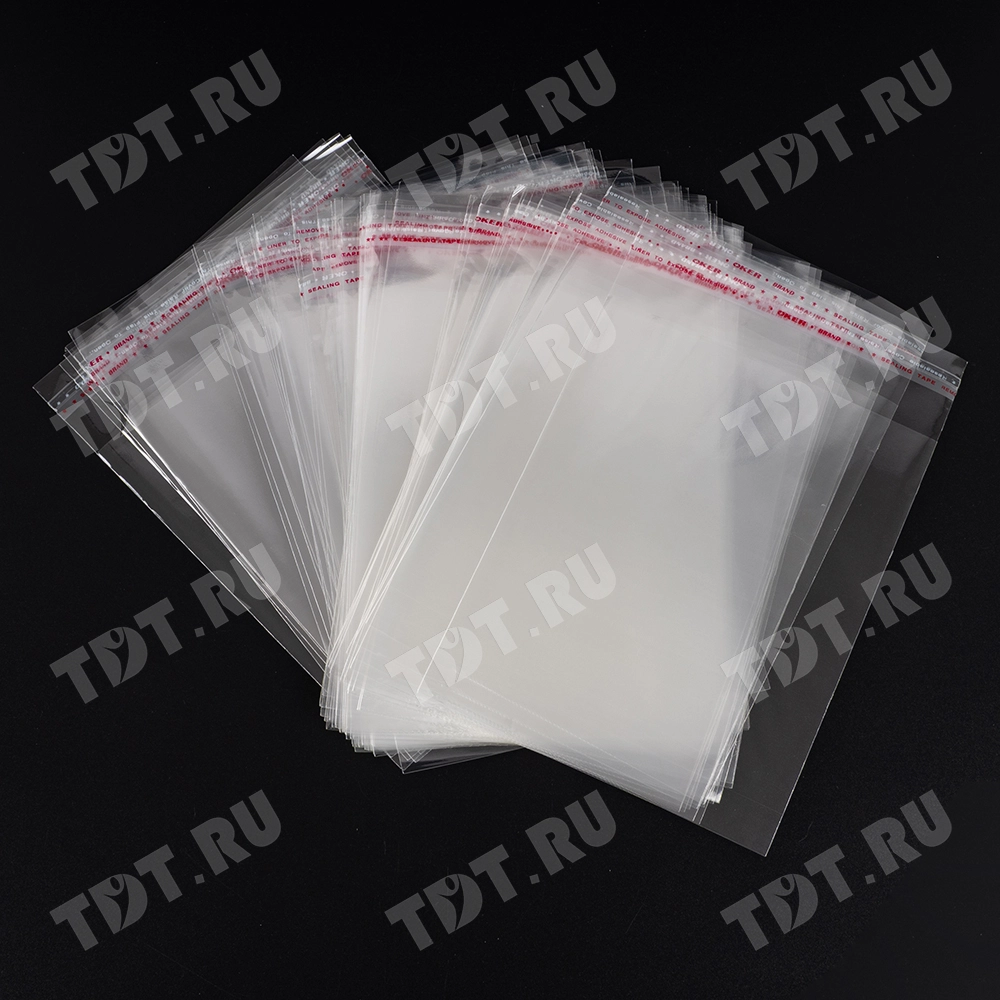 Прозрачный БОПП пакет с клеевым клапаном, 15*12 см, 100 шт.