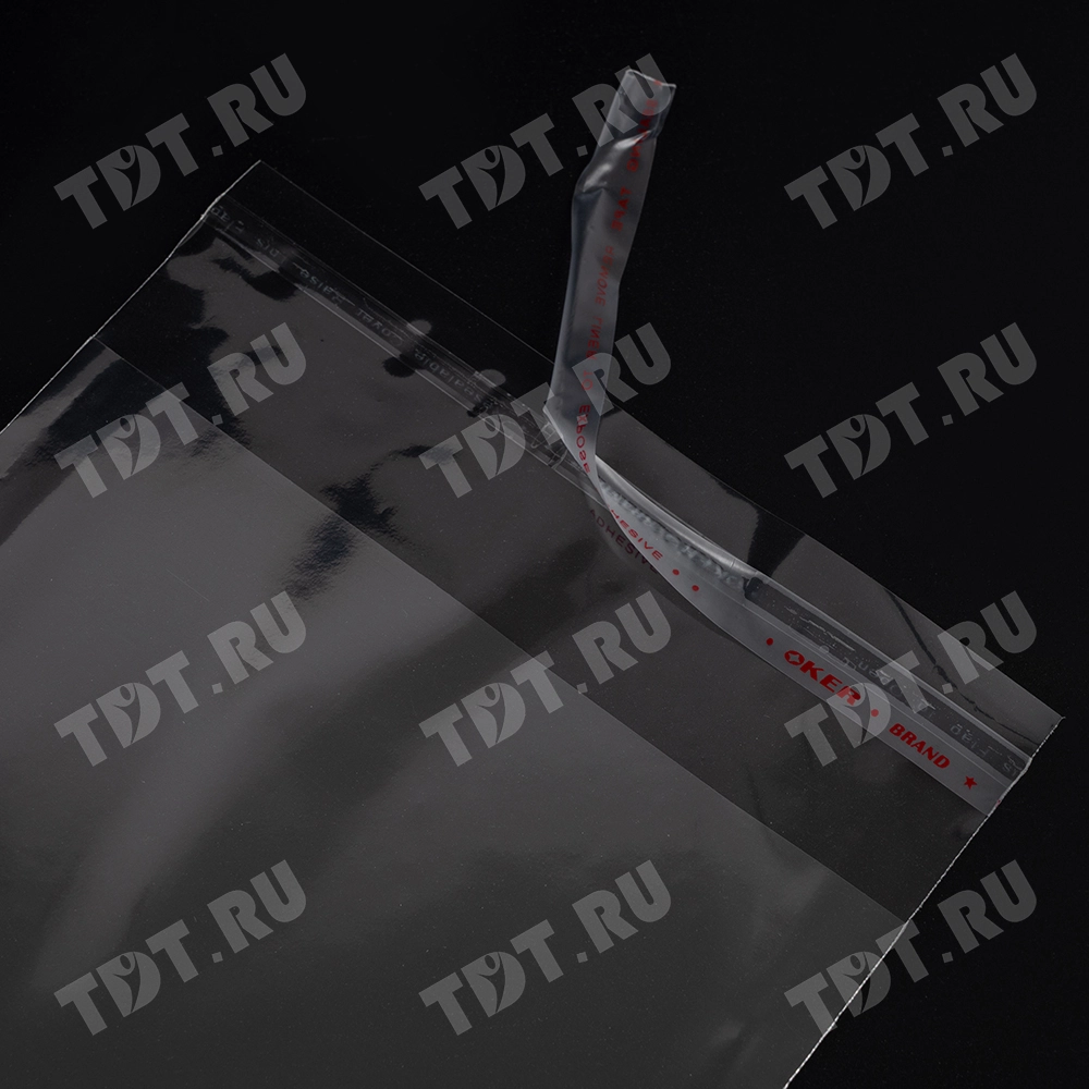 Прозрачный БОПП пакет с клеевым клапаном, 36*23 см, 100 шт.