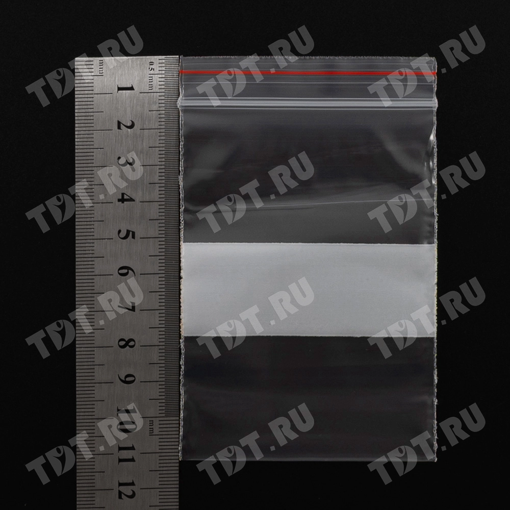 Пакеты Zip Lock с полосой для надписи, 70*100 мм, 60 мкм, 100 шт.