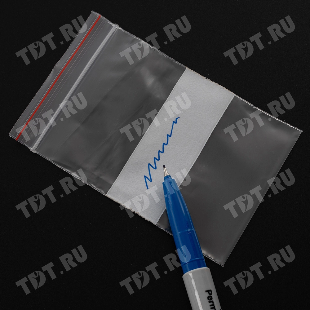 Пакеты Zip Lock с полосой для надписи, 70*100 мм, 60 мкм, 100 шт.