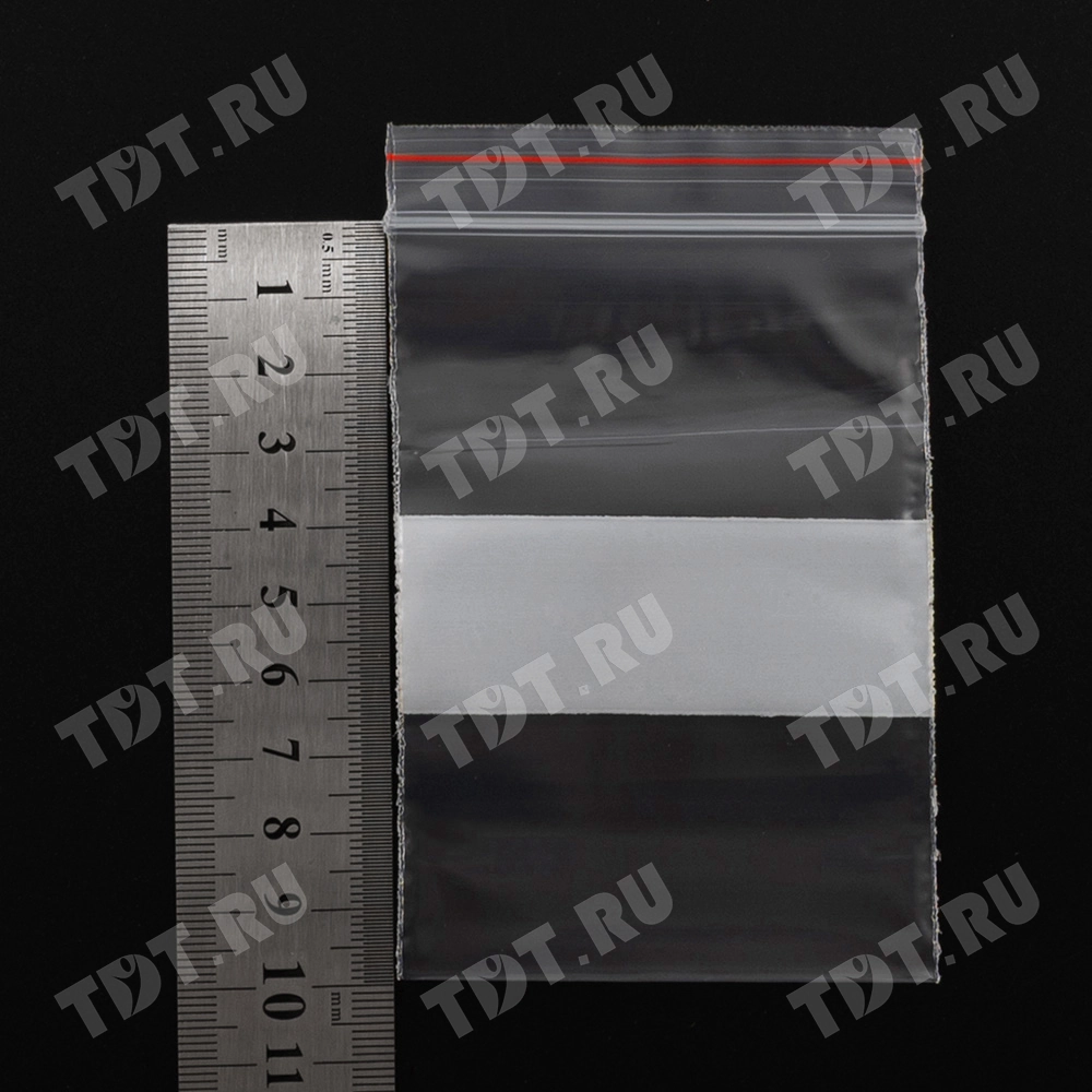 Пакеты Zip Lock с полосой для надписи, 70*100 мм, 60 мкм, 100 шт.