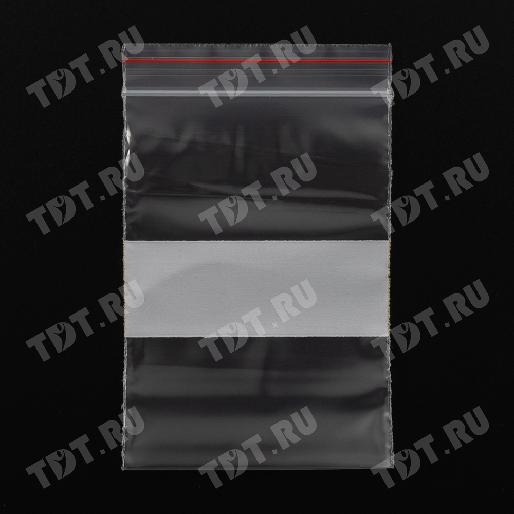 Пакеты Zip Lock с полосой для надписи, 70*100 мм, 60 мкм, 100 шт.