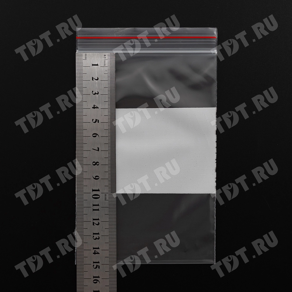 Пакет Zip Lock с полосой для надписи, прозрачный, 100*150 мм, 60 мкм, 100 шт.