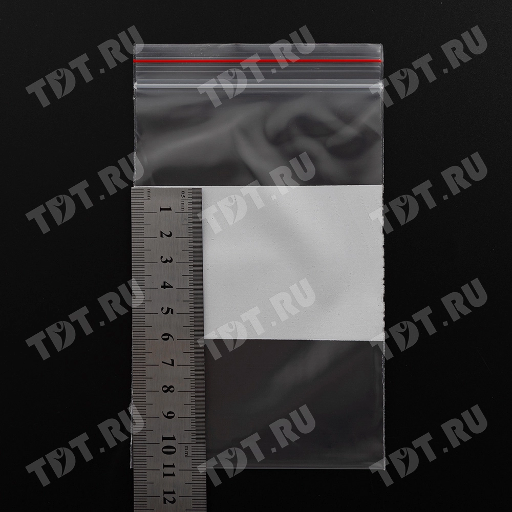 Пакет Zip Lock с полосой для надписи, прозрачный, 100*150 мм, 60 мкм, 100 шт.