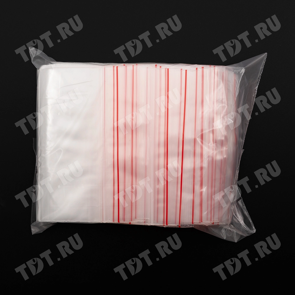 Пакет Zip Lock с полосой для надписи, прозрачный, 120*180 мм, 60 мкм, 100 шт.