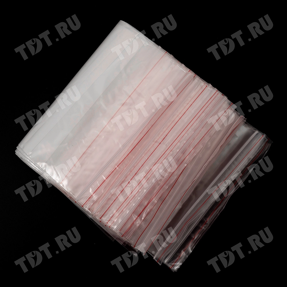 Пакет Zip Lock с полосой для надписи, прозрачный, 150*200 мм, 60 мкм, 100 шт.