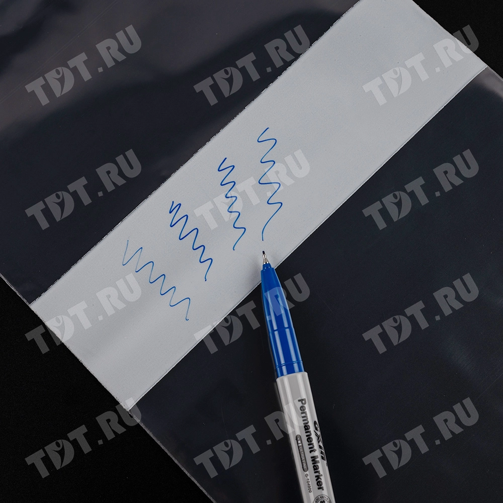 Пакет Zip Lock с полосой для надписи, прозрачный, 200*300 мм, 80 мкм, 100 шт.