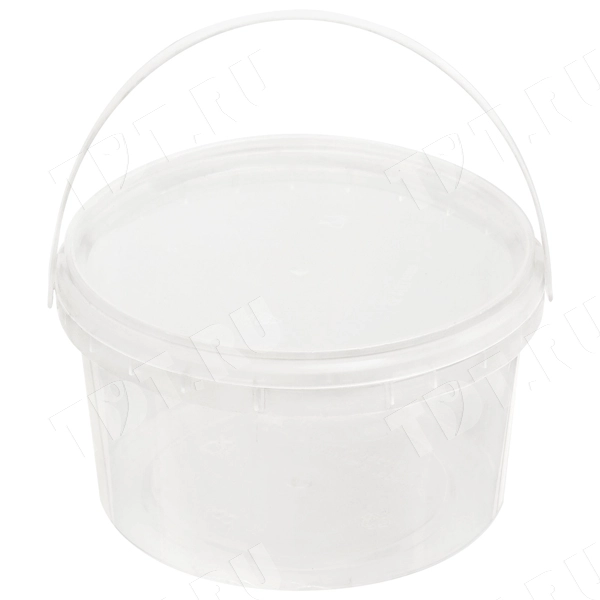 Пластиковое ведро с крышкой, от 0 до +80 °C, 1000мл