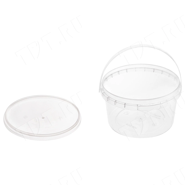 Пластиковое ведро с крышкой, от 0 до +80 °C, 1000мл