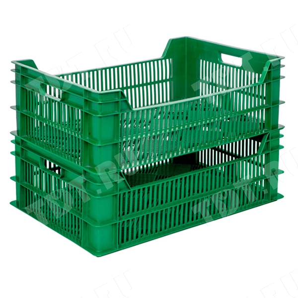 Пластиковый ящик, зелёный, 600*400*200 мм