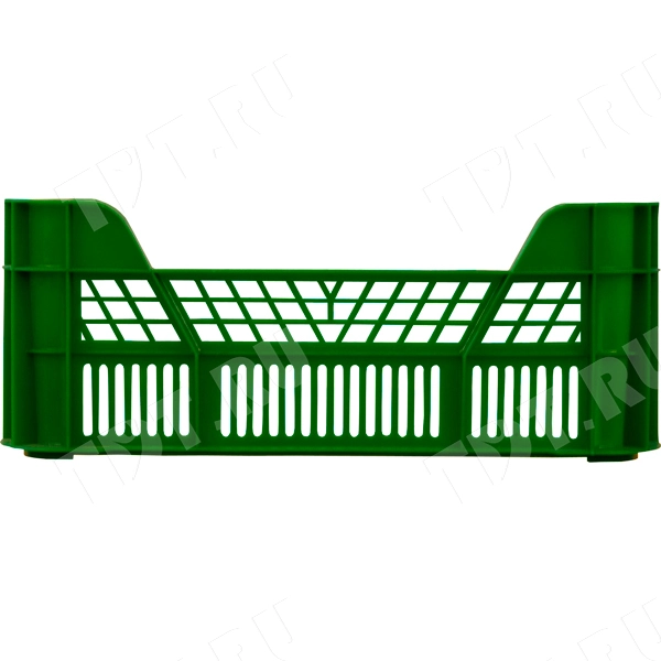 Пластиковый ящик для фруктов и овощей, зелёный, 400*300*155 мм