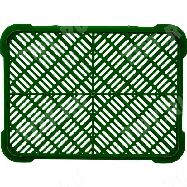 Пластиковый ящик для фруктов и овощей, зелёный, 400*300*155 мм