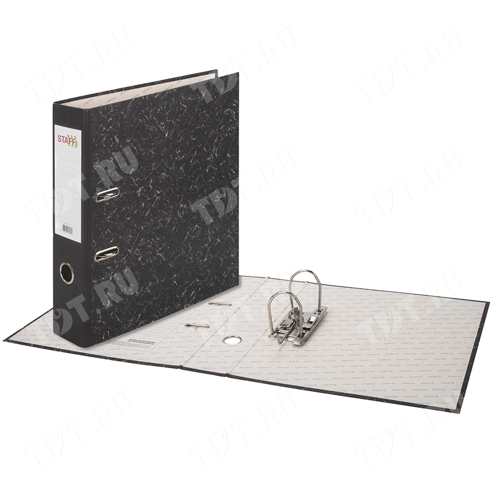 Папка-регистратор STAFF «Basic», 70 мм, А4, черный мрамор