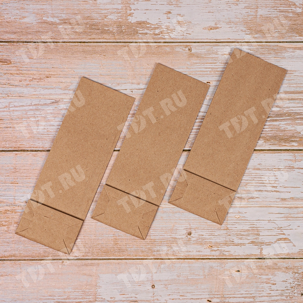 Крафт пакет без ручек, 70 г/м², 12*8*33 см