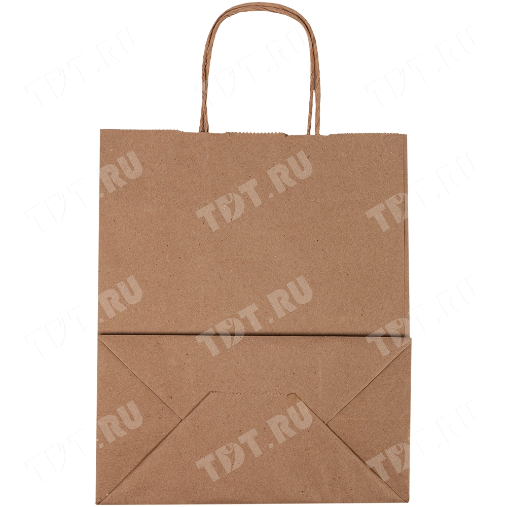 Крафт пакет с крученой ручкой, 70 г/м², 22*12*25 см