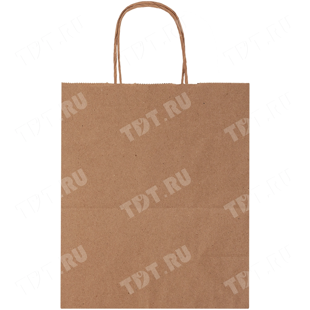 Крафт пакет с крученой ручкой, 70 г/м², 22*12*25 см
