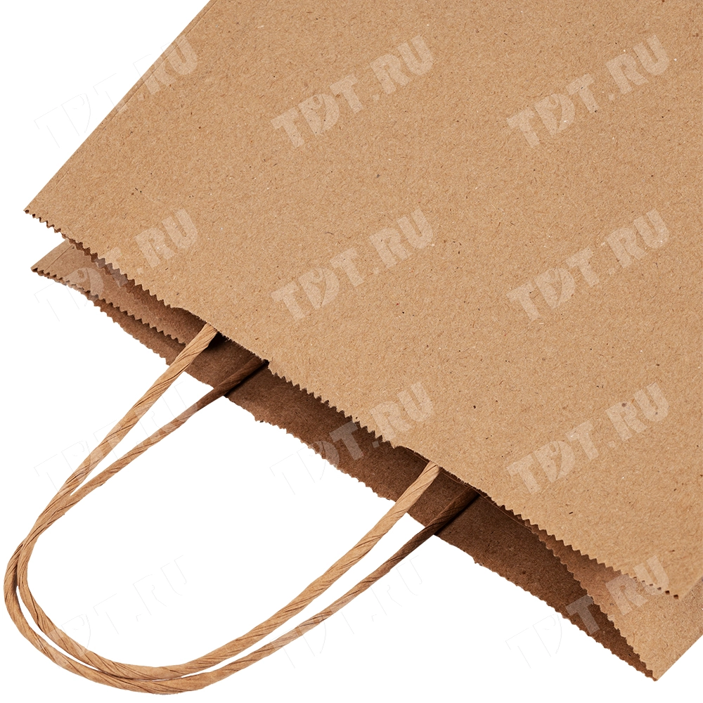Крафт пакет с крученой ручкой, 70 г/м², 22*12*25 см