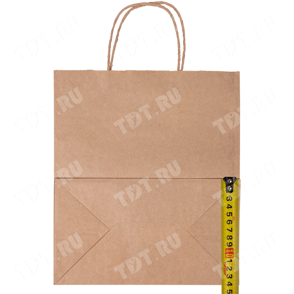 Крафт пакет с крученой ручкой, 70 г/м², 24*14*28 см