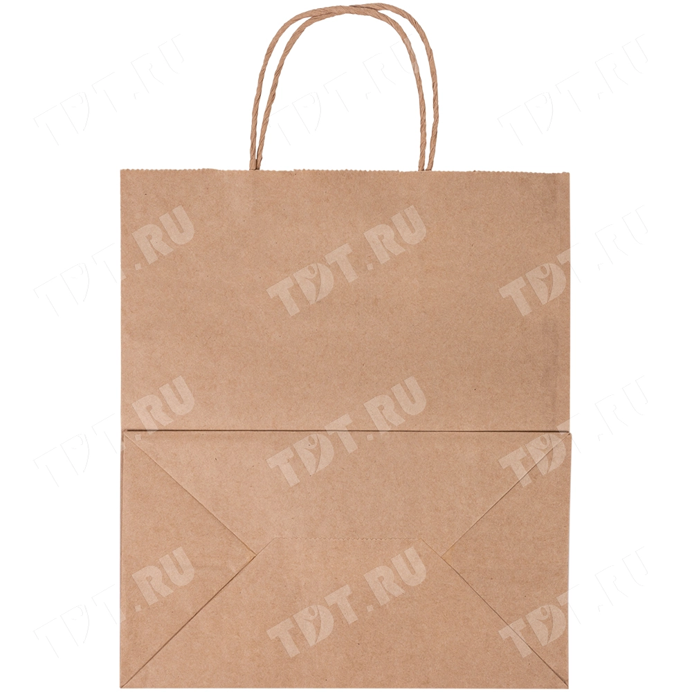 Крафт пакет с крученой ручкой, 70 г/м², 24*14*28 см