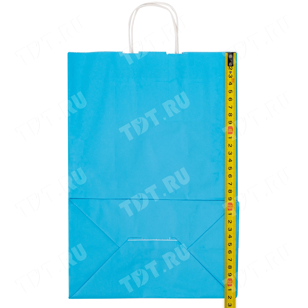 Крафт пакет с крученой ручкой «Голубой», 80 г/м², 25*11*32 см