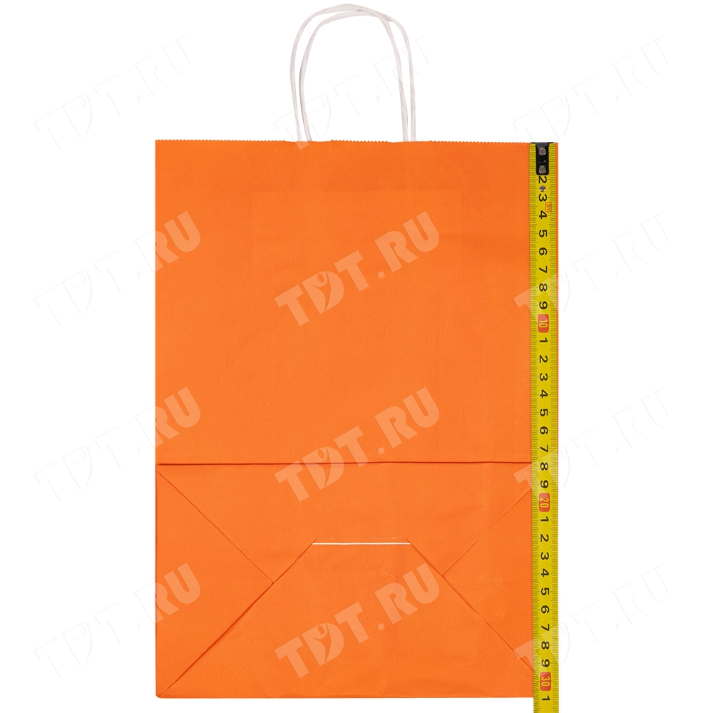 Крафт пакет с крученой ручкой «Оранжевый», 80 г/м², 25*11*32 см