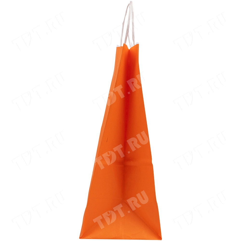 Крафт пакет с крученой ручкой «Оранжевый», 80 г/м², 25*11*32 см