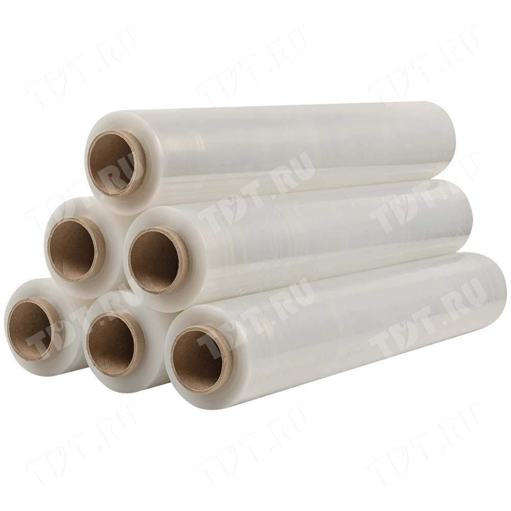 Стрейч пленка прозрачная в рулоне, 500 мм, 20 мкм, 2.2 кг, 1 сорт