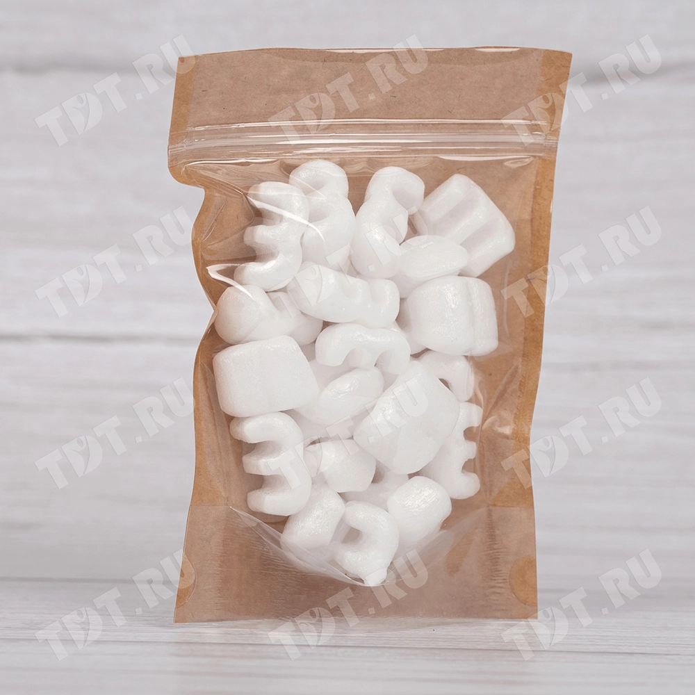 Крафт дой-пак с zip lock и окошком, 13*15+3.5 см, 100 шт.