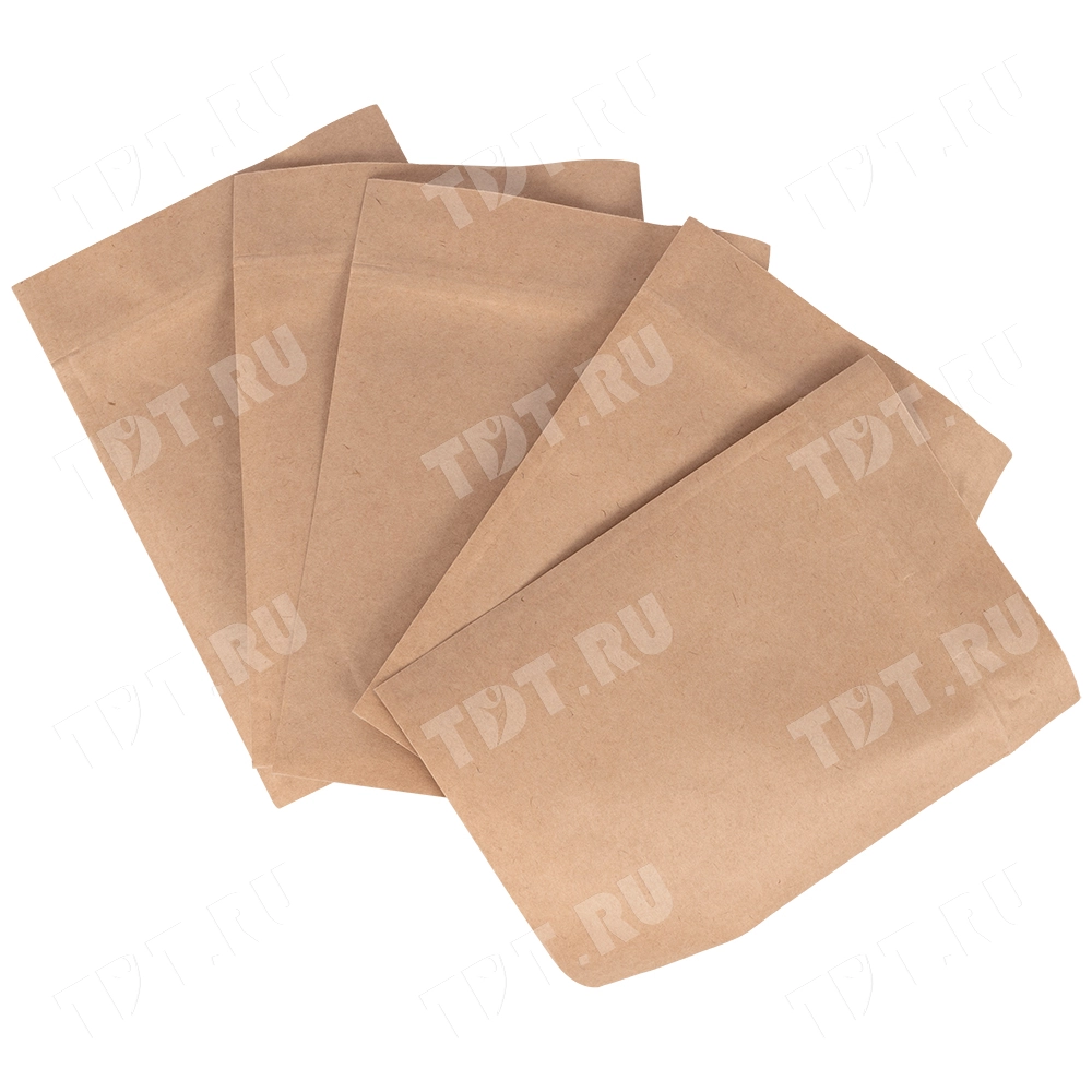 Крафт дой-пак с zip lock и окошком, 13*15+3.5 см, 100 шт.