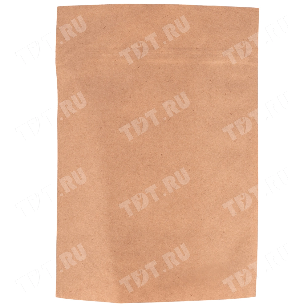 Крафт дой-пак с zip lock и окошком, 15*17+4 см, 100 шт.