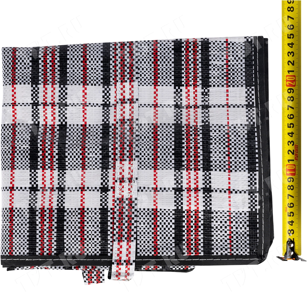 Сумка однослойная хозяйственная, 56 л, 50*25*45 см, чёрно-красная