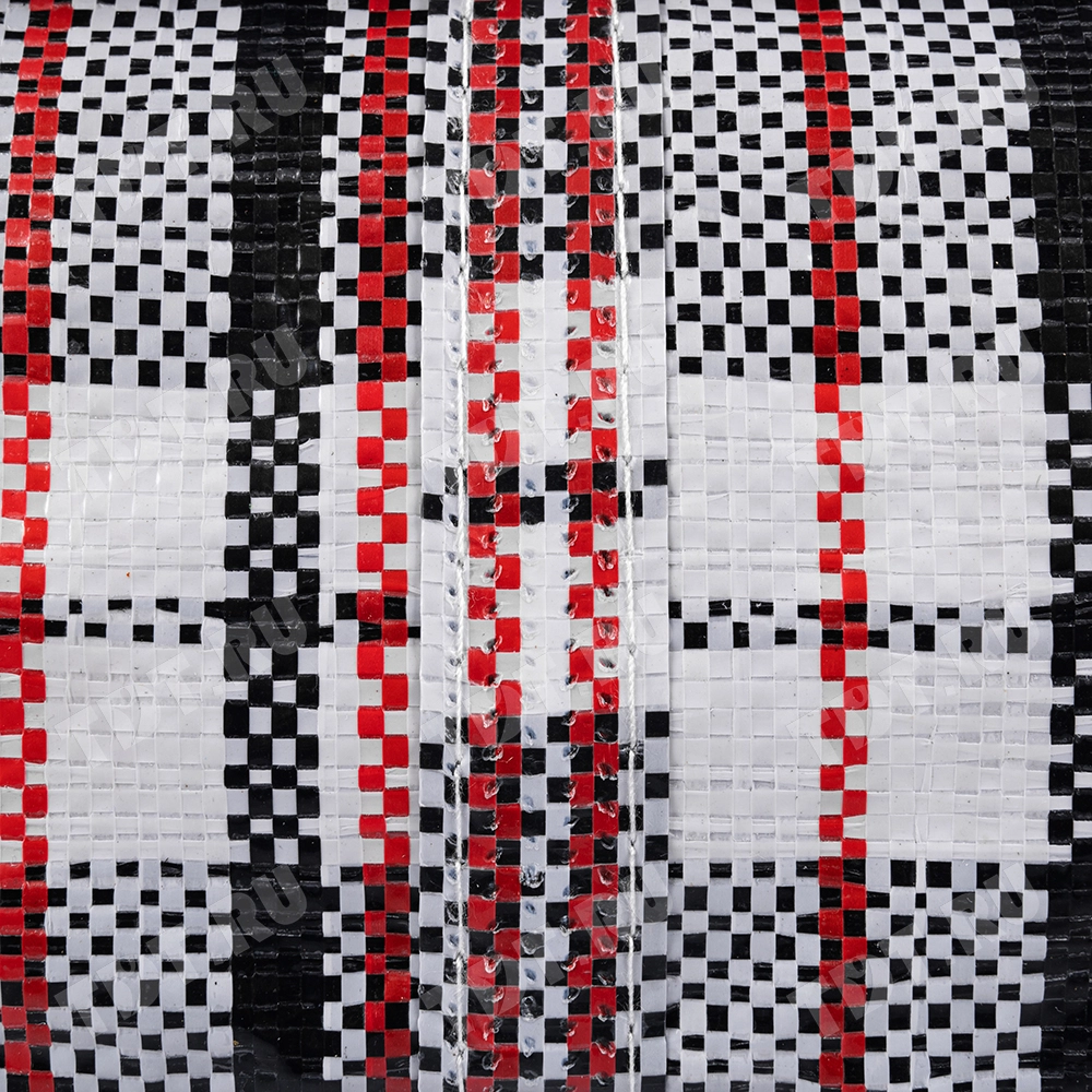 Сумка однослойная хозяйственная, 68 л, 60*25*45 см, чёрно-красная