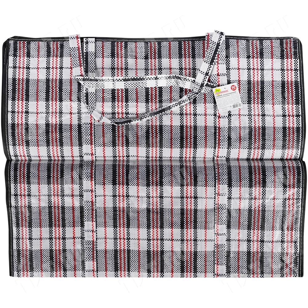 Сумка однослойная хозяйственная, 90 л, 60*30*50 см, чёрно-красная