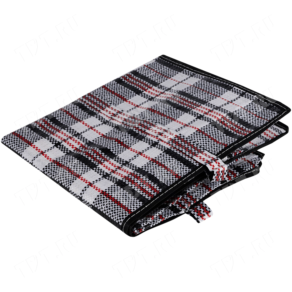 Сумка однослойная хозяйственная, 90 л, 60*30*50 см, чёрно-красная