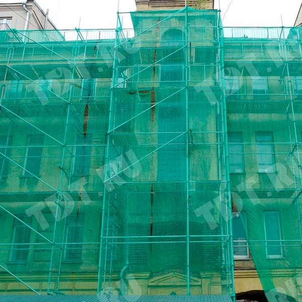 Фасадная сетка защитная, зеленая, 35 г/м², 3*100 м, затенение 35-40%