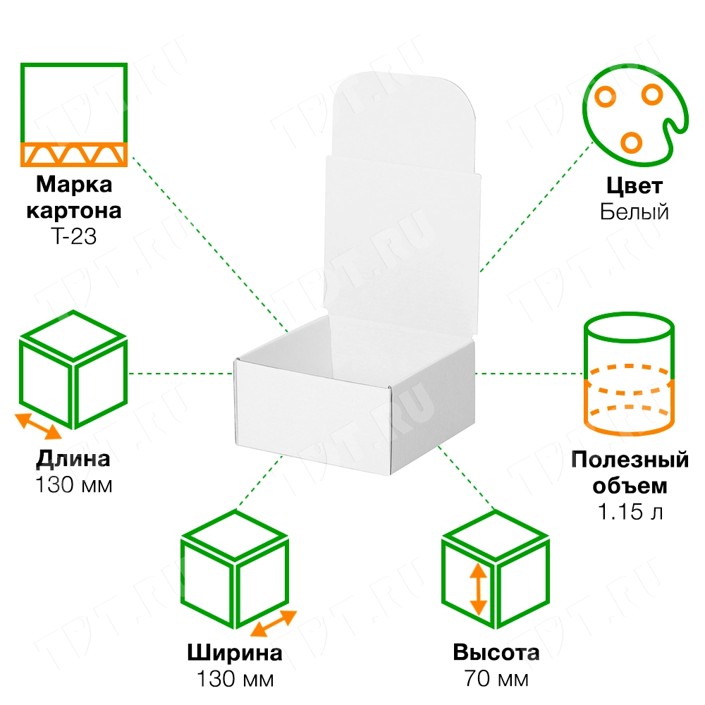 Короб КС-410 МГФ, белый, 130*130*70 мм