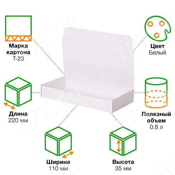 Короб КС-412 МГФ, белый, 220*110*35 мм