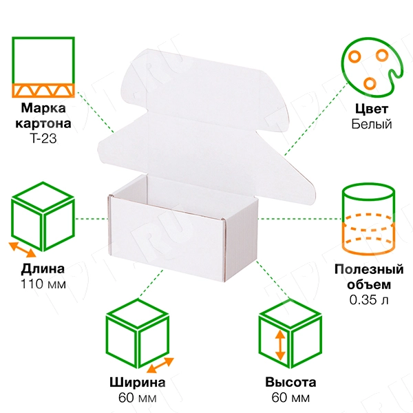 Короб КС-414 МГФ, белый, 110*60*60 мм