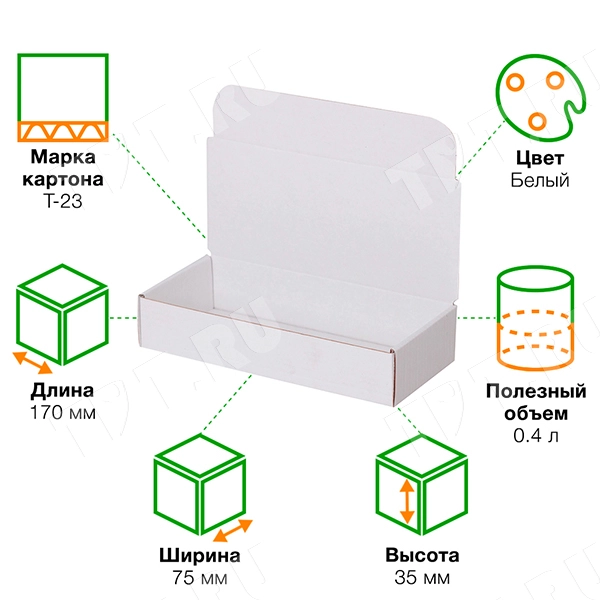 Короб КС-415 МГФ, белый, 170*75*35 мм