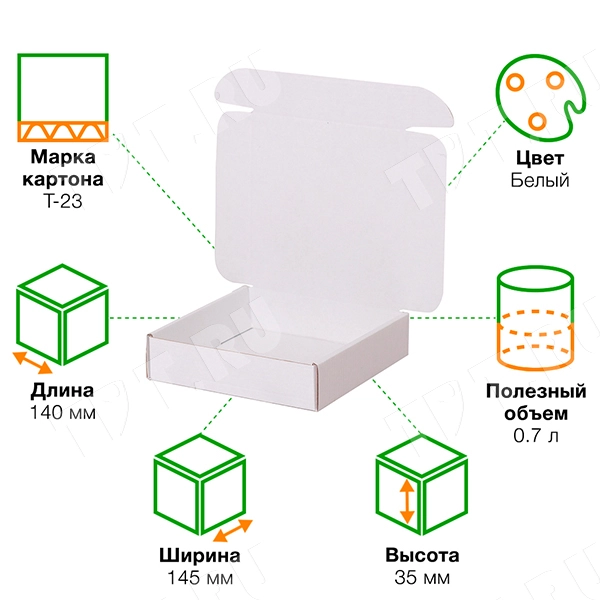 Короб КС-419 МГФ, белый, 140*145*35 мм