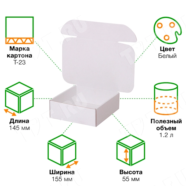 Короб КС-420 МГФ, белый, 145*155*55 мм