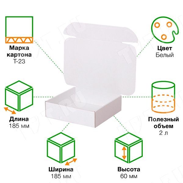 Короб КС-426 МГФ, белый, 185*185*60 мм