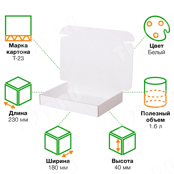 Короб КС-429 МГФ, белый, 230*180*40 мм
