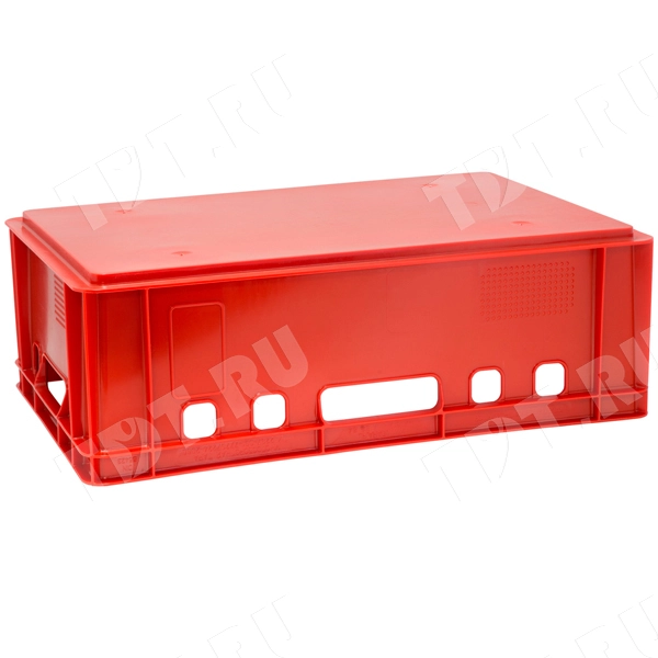 Мясной ящик Е2, красный, сплошной, 600*400*200 мм